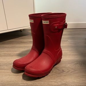 Red Short Hunter Rain Boots